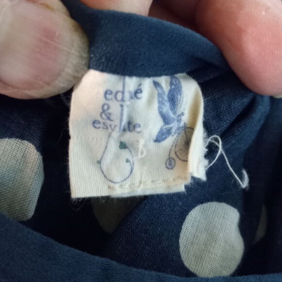 Edme & Esyllte 6 Dress Anthropologie Navy Blue Polka Dot Sleeveless Mini Sheer - Picture 6 of 9